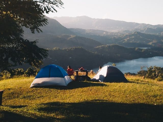 tents on a hill