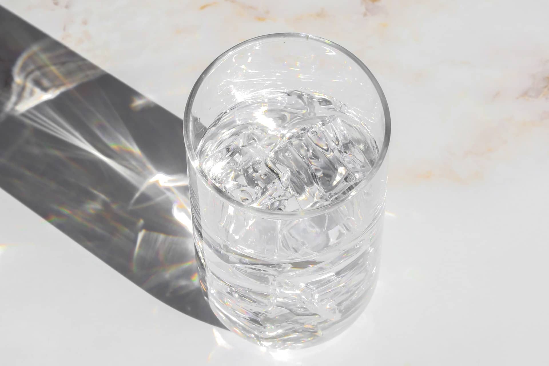 A clean glass of water