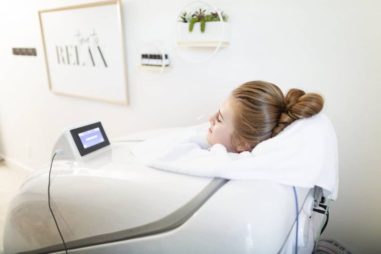 woman using ozone sauna